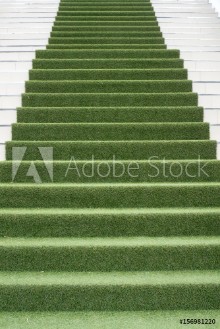 Bild på Artificial grass installed over concrete staircase